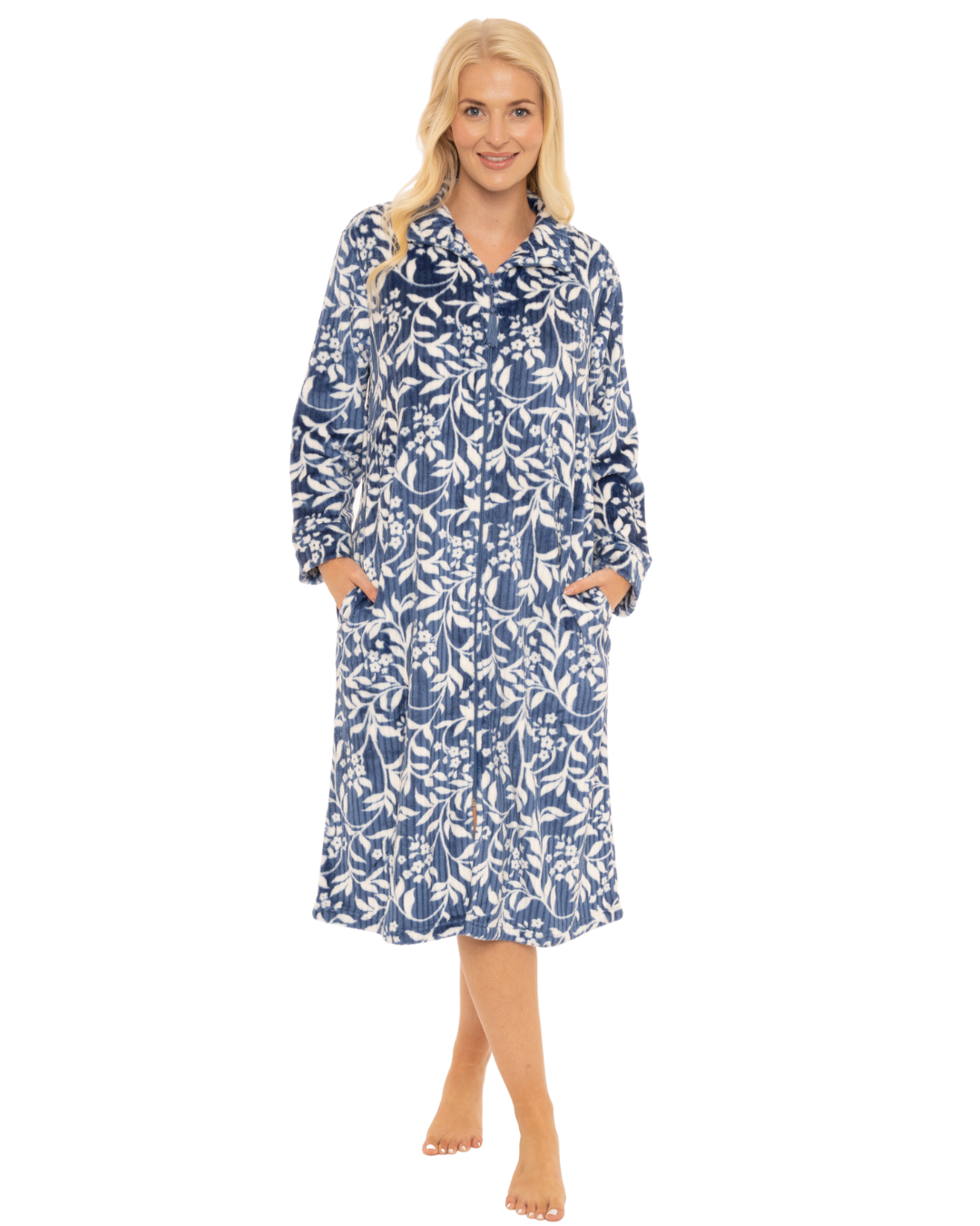 1940s Dressing Gown by Campus Girl Hostess Dress Blue Botanical Pattern  True Vintage - Etsy